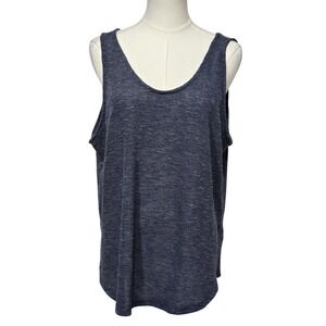 Grace and Lace‎ Tank Top Womens Large Blue Sleeveless Knit Lightweight Made USA